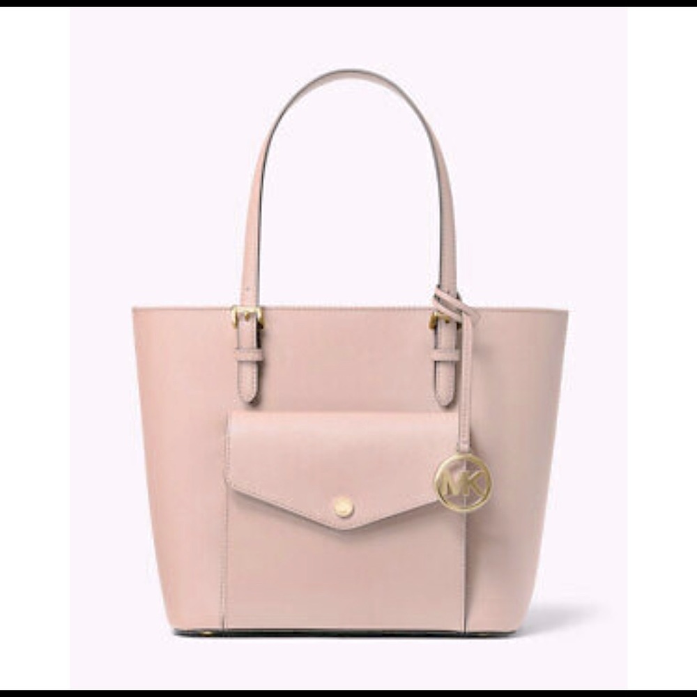 Michael Kors Jet Set Medium Leather Pocket Tote